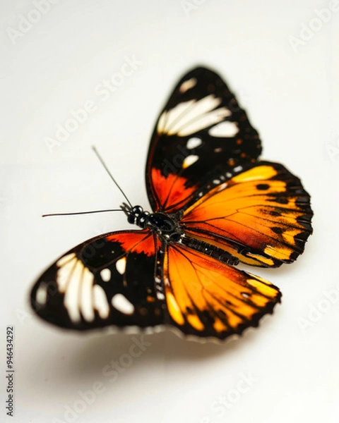 Fototapeta A close up of a butterfly on a white surface