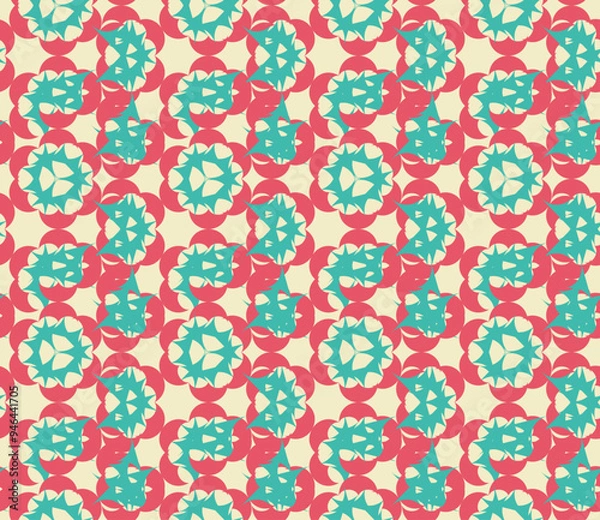 Obraz Abstract geometric shapes seamless pattern. Vector illustration. Ideal for print, cover, textile, wallpaper, fabrics and clothing. 