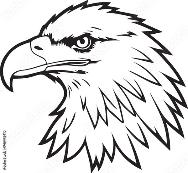 Fototapeta Vector image of an eagle on a white background
