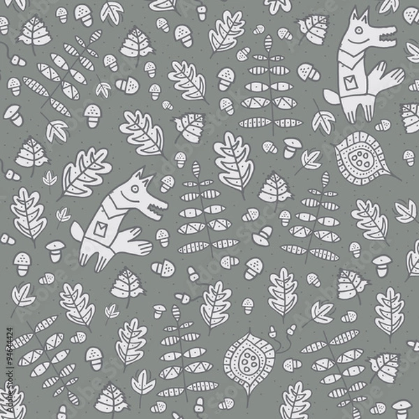 Fototapeta Floral background. Vector floral design, leaf pattern.