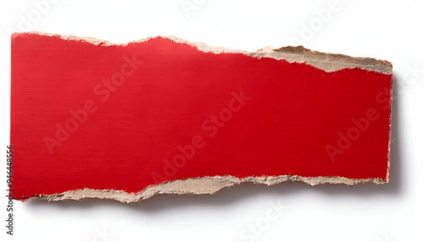 Fototapeta Vibrant red paper with a textured surface, ideal for creative projects Isolated red paper great for graphic design elements white background 