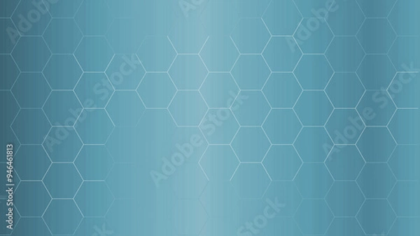 Fototapeta blue honeycomb on a light texture. many blue hexagons on a light background	