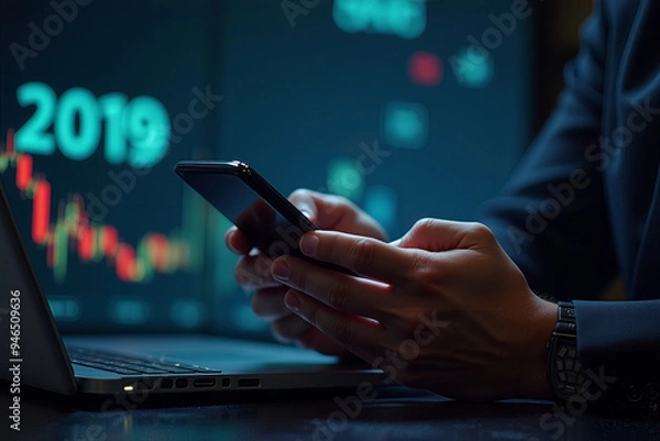 Fototapeta Software engineer offering tech support via laptop, aiding customers with digital systems, IT services, and global networks—showcasing customer service in the internet technology field.