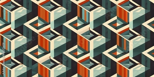 Fototapeta Retro Optical Geometric Patterns