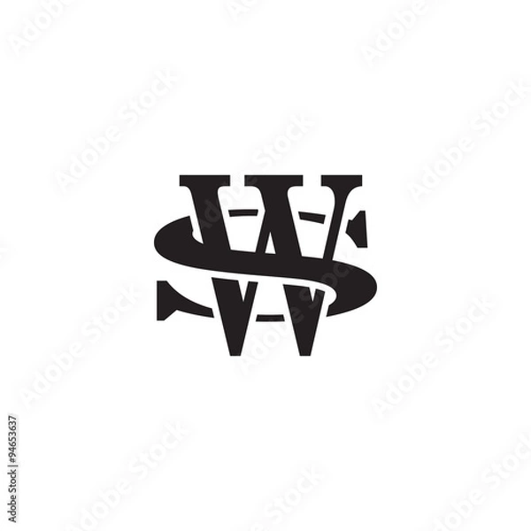 Obraz Letter S and W monogram logo