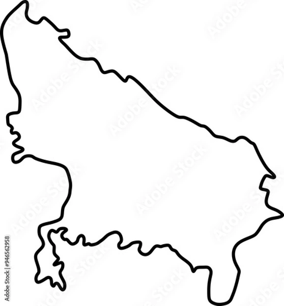 Obraz Uttar Pradesh Map Outline