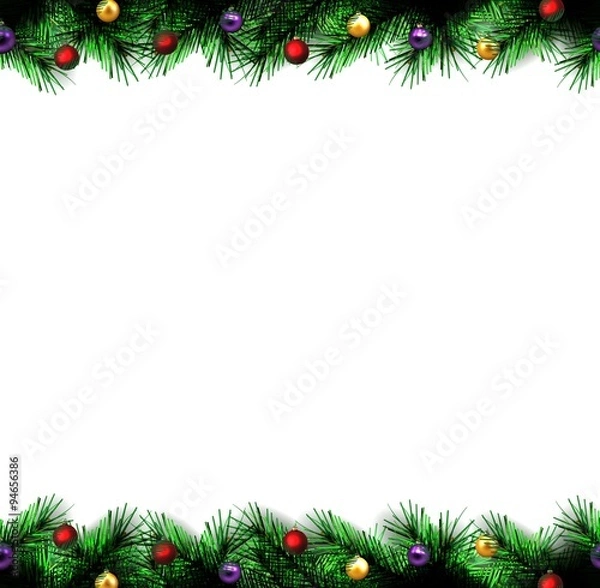 Obraz festive Christmas tree. vector.  seamless border.