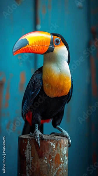 Obraz Toco Toucan bird on a blue background