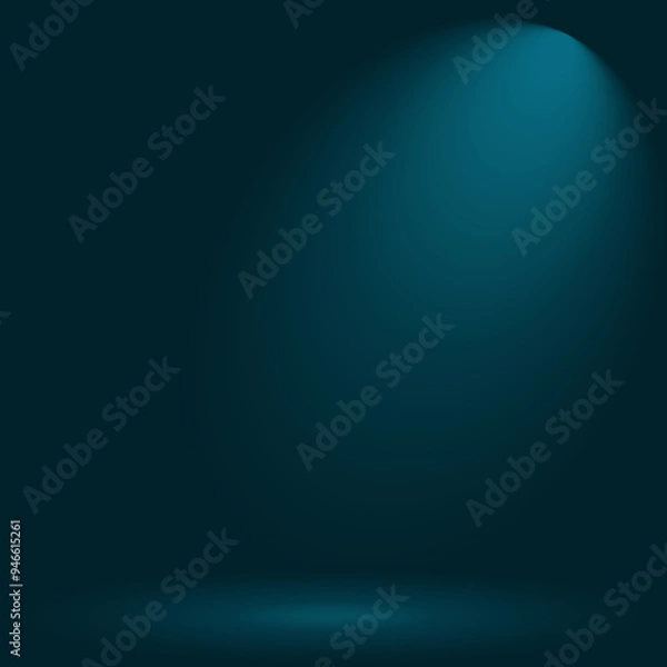 Fototapeta Elegant Deep Blue Gradient Background for Product Photography, Ideal for Modern Designs and Luxury Brands. Empty pedestal background in futuristic mode