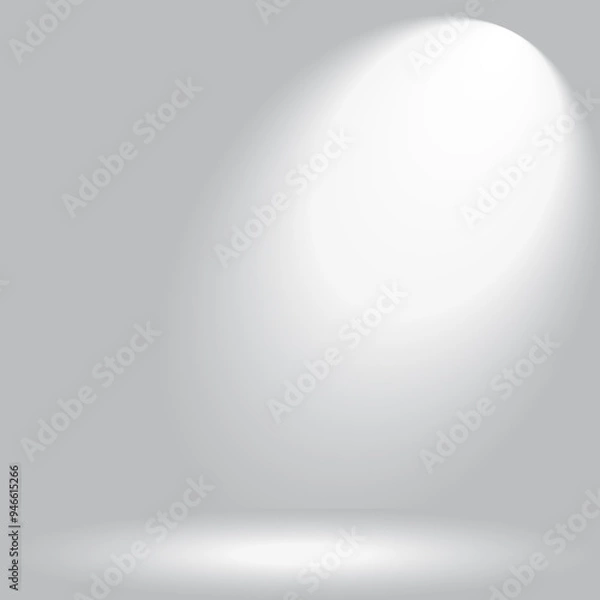 Fototapeta Clean Gray Gradient Background for Product Photography, Ideal for Modern Designs and Minimalist Aesthetics. Empty Pedestal Background with Soft Spotlight