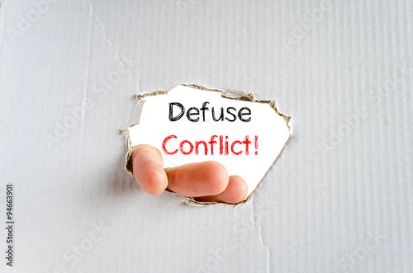 Fototapeta Defuse conflict text concept