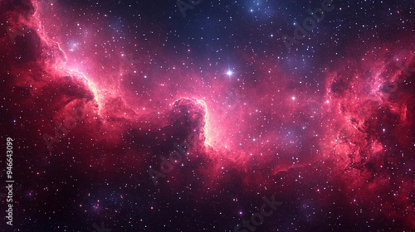 Fototapeta dark red starfield constellation in outer space