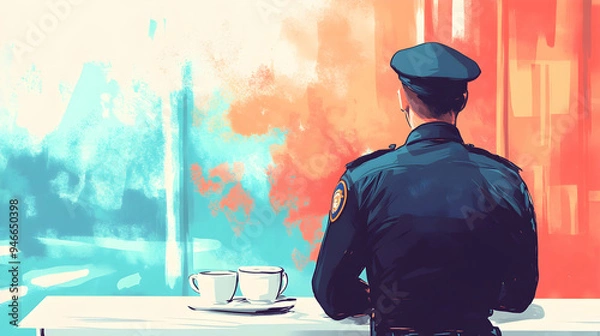 Obraz person in a cafe