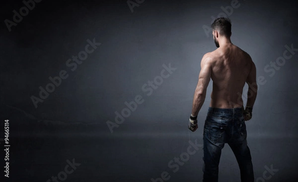 Obraz unknow athlete ready for fighting