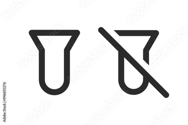 Obraz Flashlight in on and off variation outlined version isolated for User Interface. Vector icons in flat style