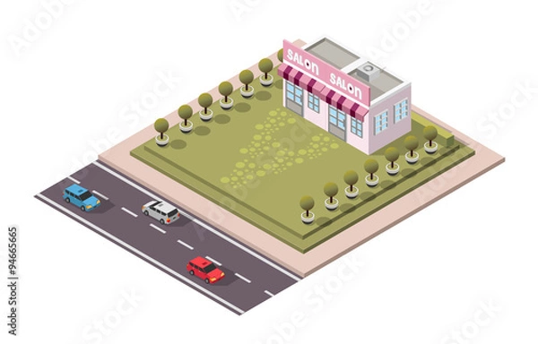 Obraz Vector Isometric Salon Barbershop