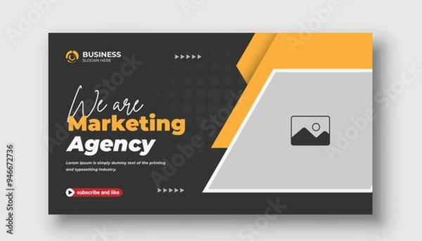 Fototapeta Modern YouTube video thumbnail for workshop promotion Corporate thumbnail and web banner template	
