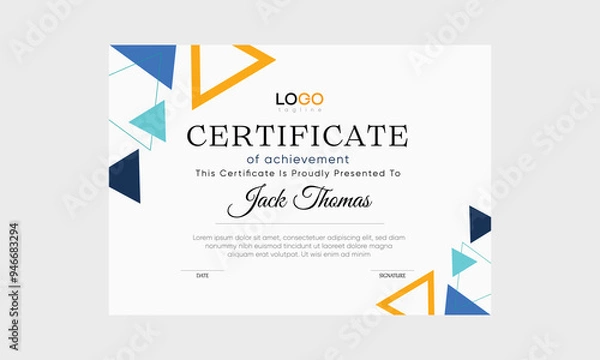 Fototapeta modern certificate vector. certificate background. vector certificate