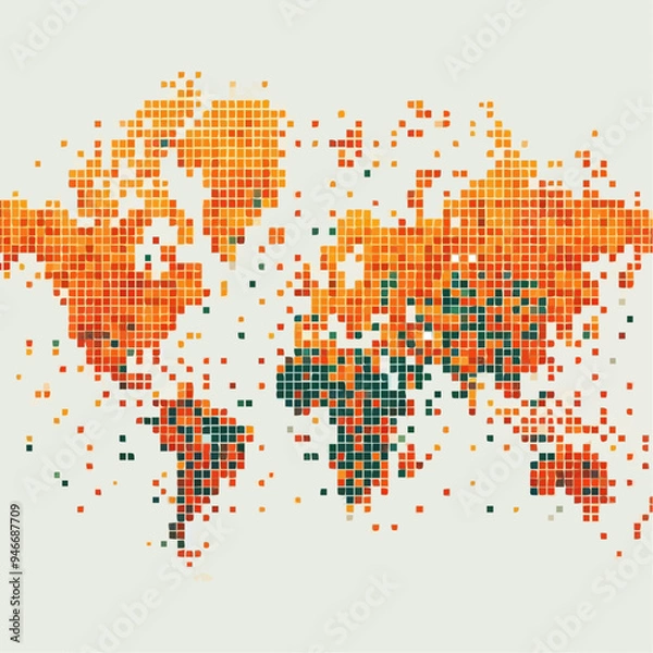 Obraz world map mosaic