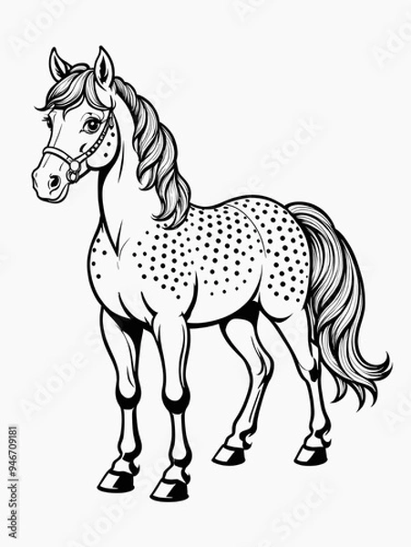 Fototapeta a horse with dots on the front and side