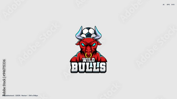 Fototapeta Bulls sport mascot logo design