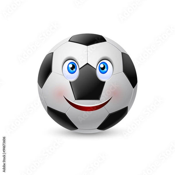 Fototapeta Smiling face on football