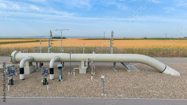 Fototapeta Receiving chamber of the cleaning device, scraper, for the main gas pipeline