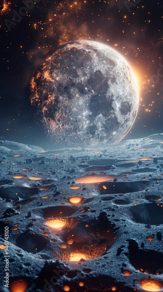 Obraz Outer Space Planet Cartoon Background