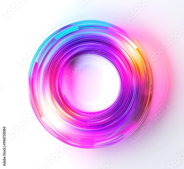 Obraz A colorful lighting circle with a white background