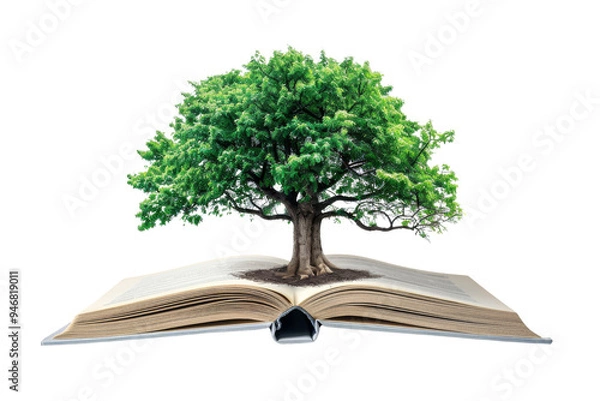 Fototapeta Tree Growing From Open Book