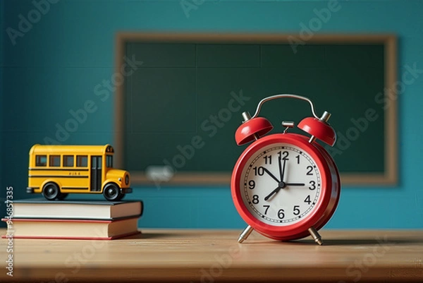 Fototapeta "Set of essential back-to-school items, including school supplies, backpacks, and accessories, displayed in an organized and colorful arrangement, perfect for educational and promotional projects.