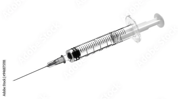 Fototapeta Injection with a syringe isolated on white background