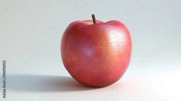 Fototapeta Peach in close-up with a white background generative ai