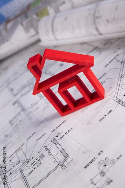 Obraz Buildings under construction and cranes
