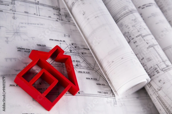 Obraz Buildings under construction and cranes
