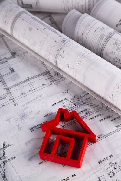 Obraz Buildings under construction and cranes
