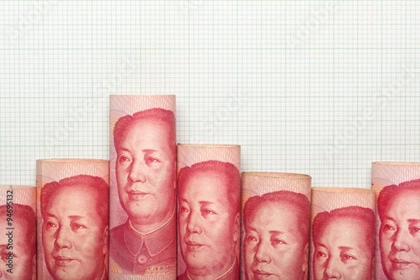Obraz Chinese currency downtrend graph