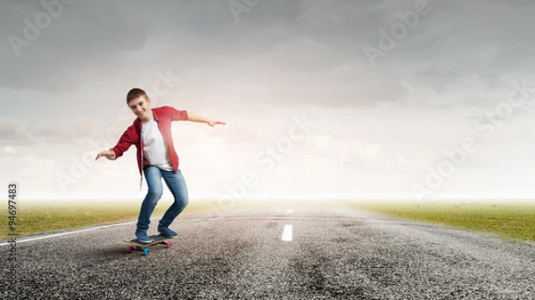 Fototapeta Guy on skateboard
