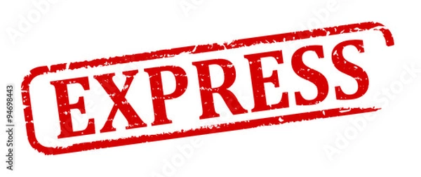 Obraz Scratched red oval stamp with the words - Express - Illustration