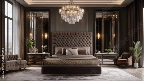 Fototapeta Luxurious Modern Bedroom Interior Design