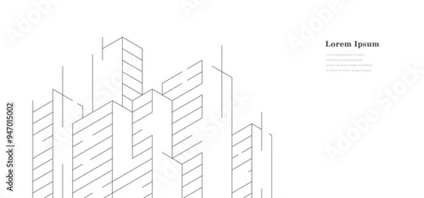 Fototapeta 幾何学 抽象 建築 テクノロジー ビジネス 背景