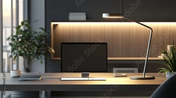 Fototapeta Modern Desk Setup with Minimalistic Design