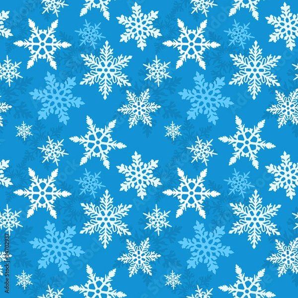 Obraz Christmas Snowflake Seamless Vector Pattern