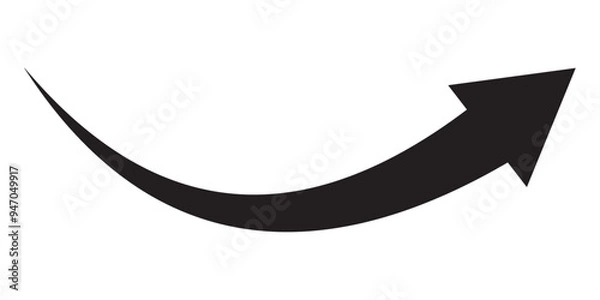 Obraz Long arrows icon. Long curved hand drawn arrow isolated. 