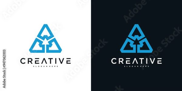 Fototapeta Company logo design elements, abstract triangle. Premium Vector