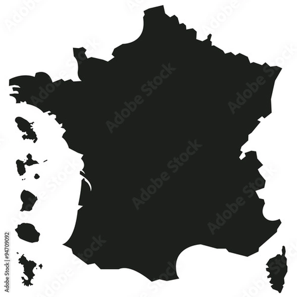 Obraz Mapa Francji: chiński cień