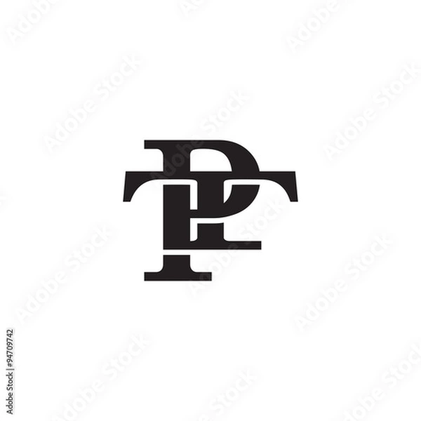 Fototapeta Letter T and P monogram logo