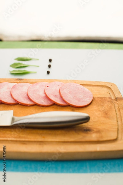 Obraz chopped sausage