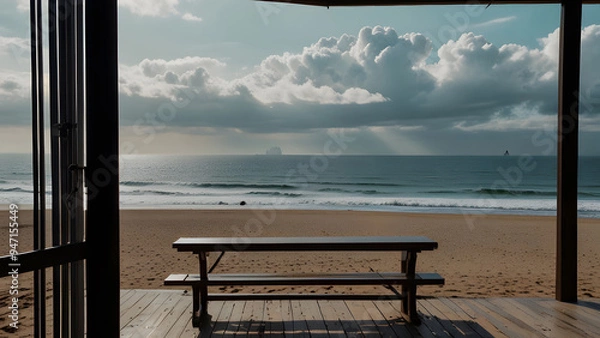Obraz bench on the beach