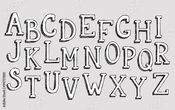 Obraz Doodle 3d alphabet